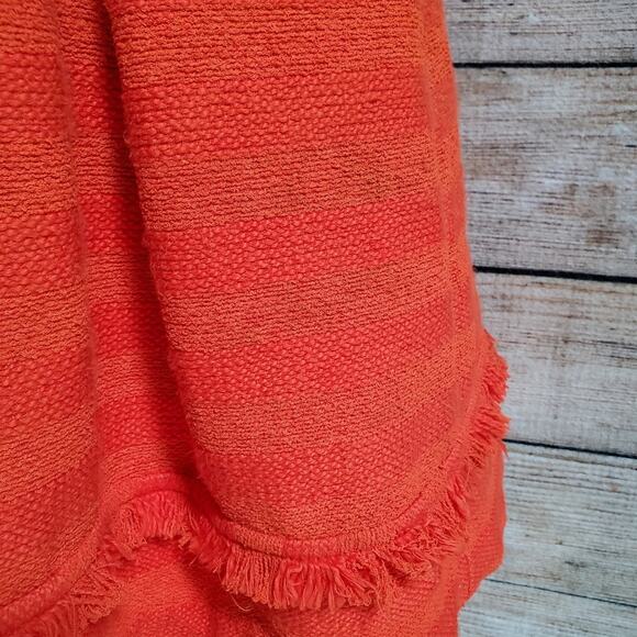 Trina Turk Red Orange Striped Tapestry Fringe Sheath Dress Womens 10 - Picture 7 of 9